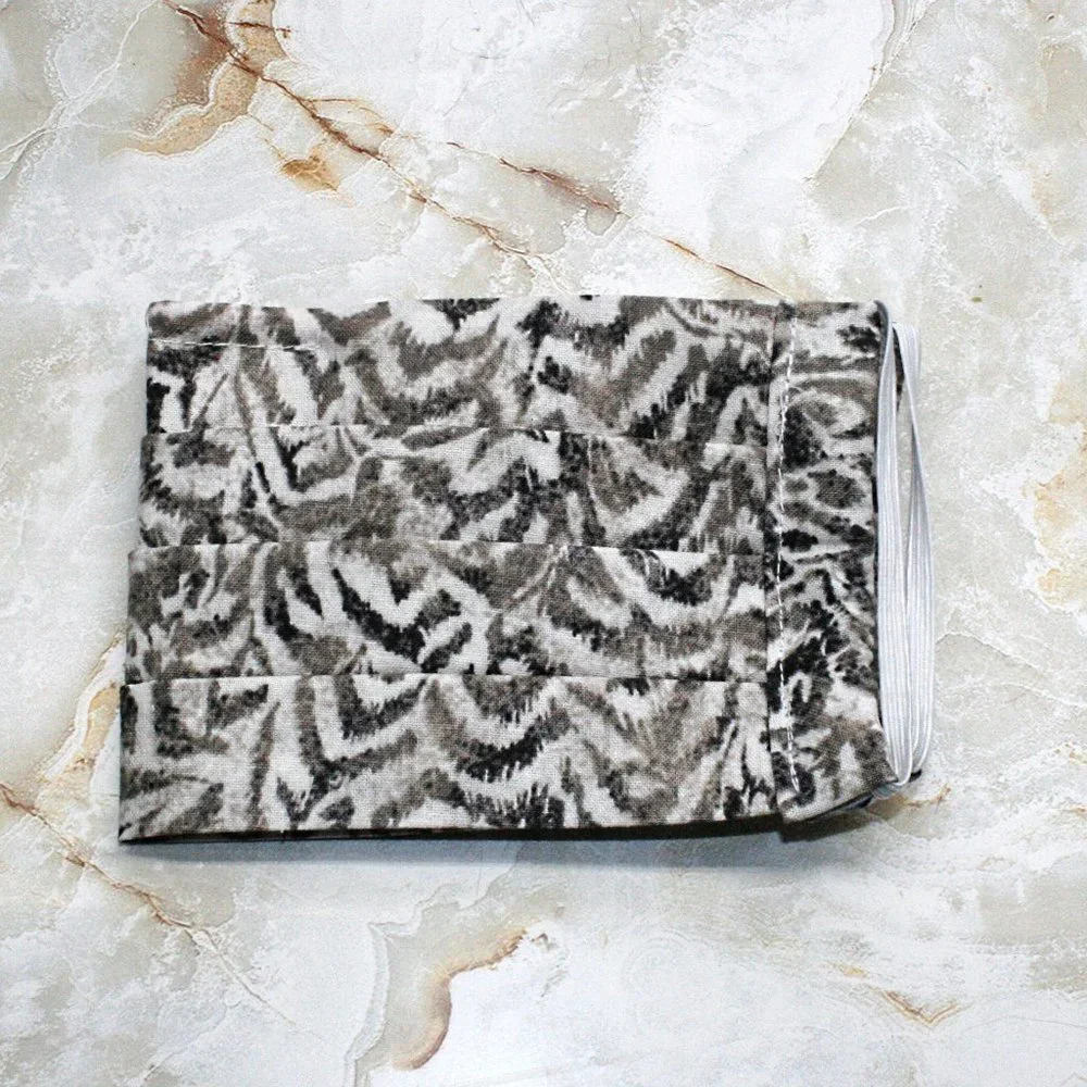 HAND CRAFTED Face Mask Abstract Zebra Adult Cloth Fabric Print - Pocket Style